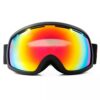 Skibril - Zwart met rood spiegelglas