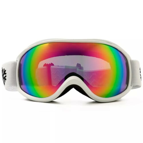 Skibril - Wit met roze spiegelglas