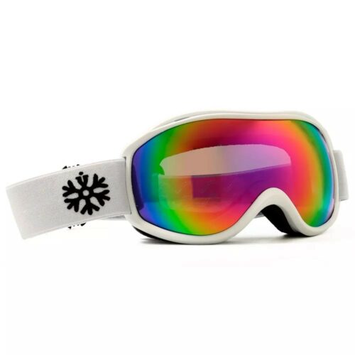 Skibril - Wit met roze spiegelglas - Afbeelding 2