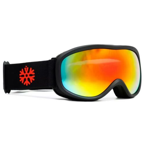 Skibril kids - Zwart met rood spiegelglas - Afbeelding 2